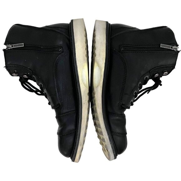 Harley Davidson Motorcycles Mens Black Leather Zip Lace Up Ankle Boots US 11.5M - Picture 6 of 14